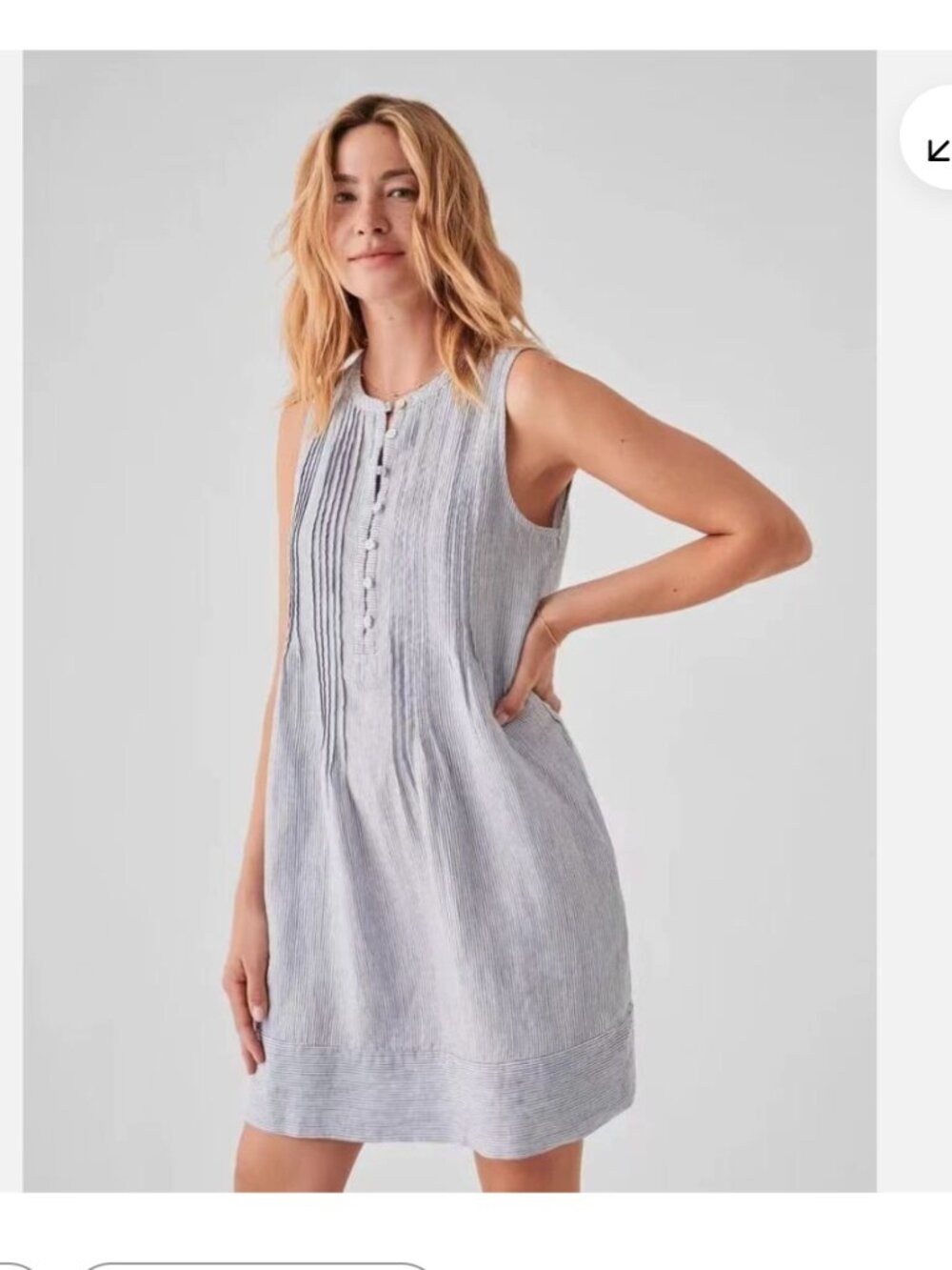 Faherty Striped Linen Dress (Isha)